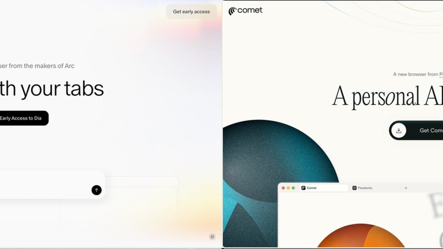 Agentic Browsers in : Dia, Comet, Arc Search