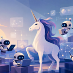 $1B+ AI agent unicorn companies in 2026 — editorial illustration of the agent economy