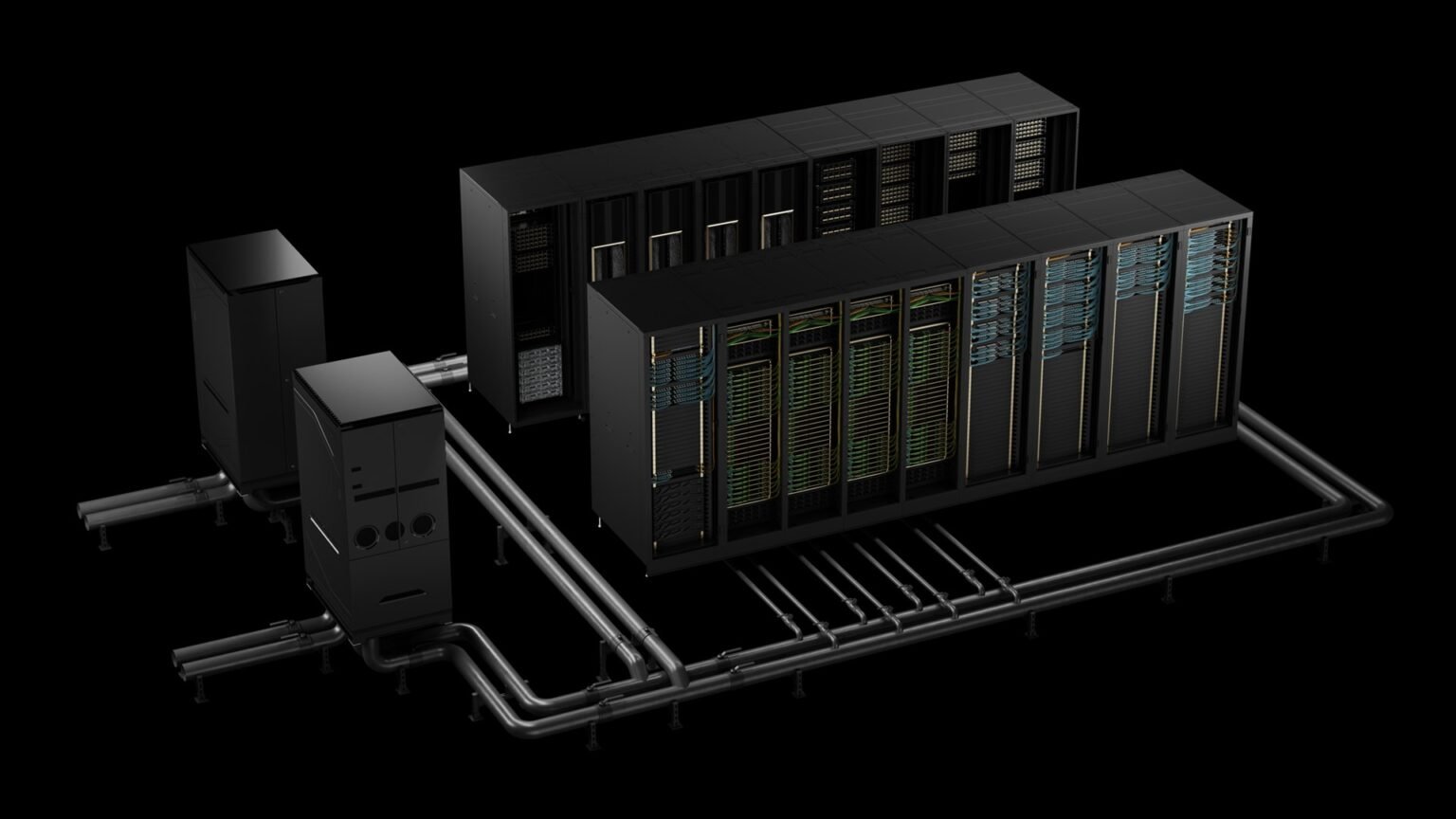 Data-center AI accelerator chips from Nvidia, AMD, Google, and AWS arranged to show 2026 market share competition