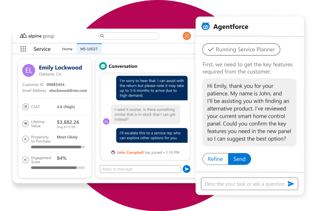 Salesforce Agentforce console