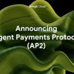 Google Cloud Agent Payments Protocol (AP2) architecture showing user, agent, merchant, and payment rail with signed Mandates