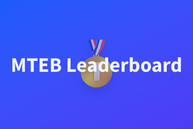 MTEB leaderboard page used as context for embedding model rankings