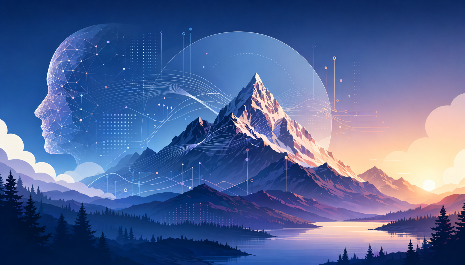 Sierra AI — Bret Taylor's conversational agent platform; editorial illustration showing AI customer agent in a calm professional setting