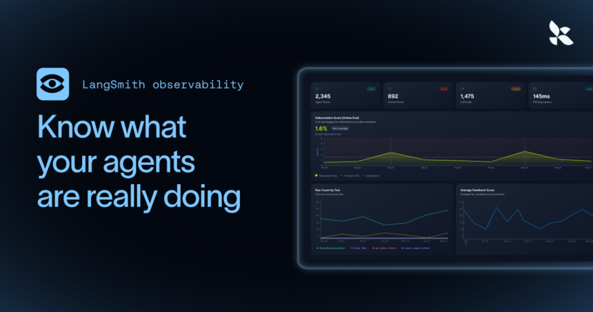 Dashboard-style interface representing AI agent evaluation and tracing tools