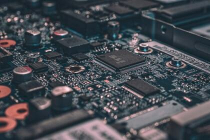 Circuit board representing the agent-to-agent interoperability the A2A Protocol enables between AI agents across organizational boundaries
