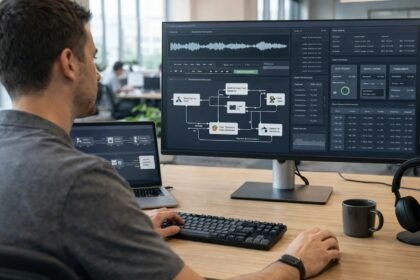 Comparison of Vapi, LiveKit, and Pipecat voice AI agent frameworks on a developer workstation in 2026
