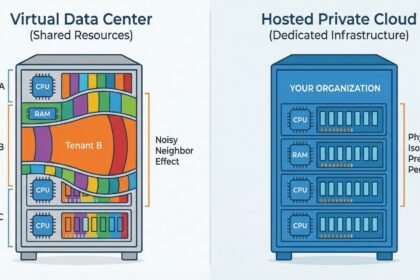 Split-screen illustration comparing Microsoft Foundry Agent Service and AWS Bedrock AgentCore hosted agent runtimes