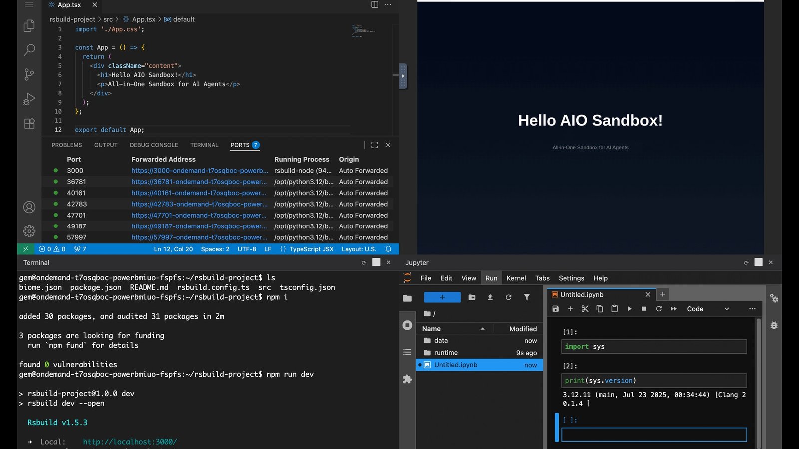 Python code calling the Gemini Managed Agents API to provision a remote Antigravity sandbox