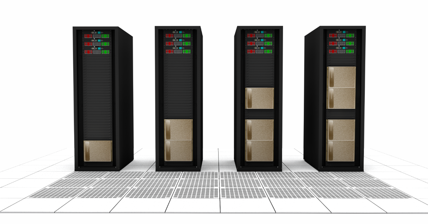 Nvidia H100 data center GPU rack