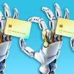 An AI agent connected to a virtual credit card with a spending limit gauge, illustrating agentic commerce controls in 2026