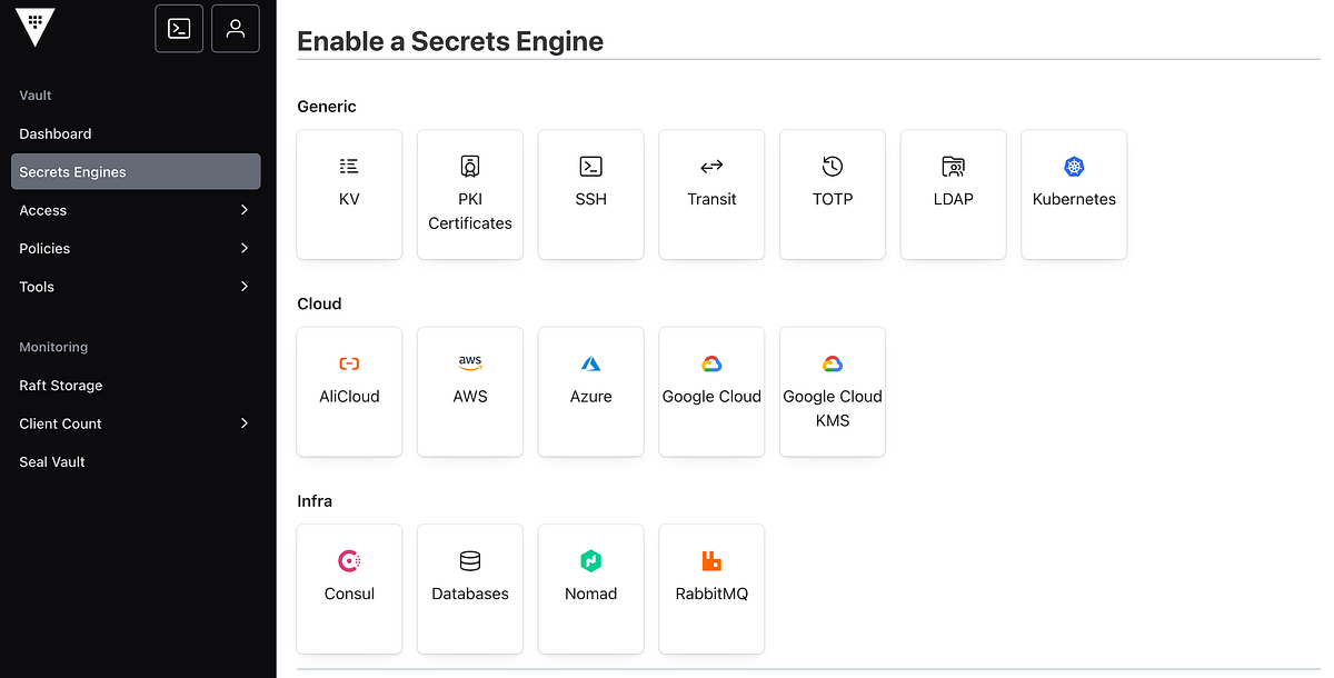 HashiCorp Vault SPIFFE secrets engine dashboard UI