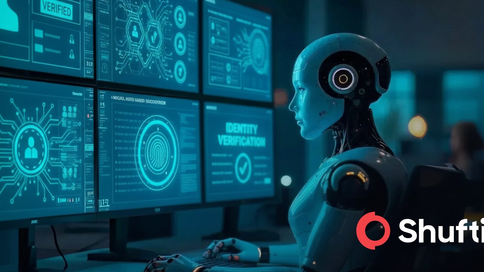 An AI agent presenting a cryptographic signature badge to a web server gate instead of facing a CAPTCHA challenge